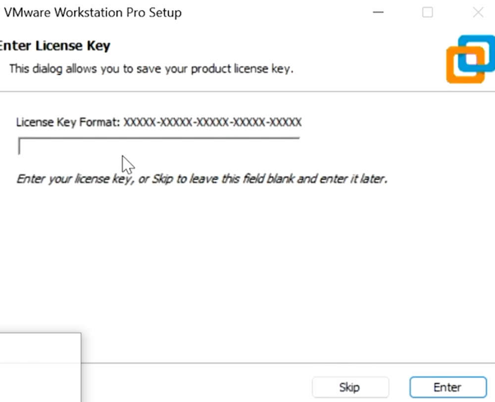 Điền Key VMware Workstation Pro 17 để cài đặt phần mềm miễn phí