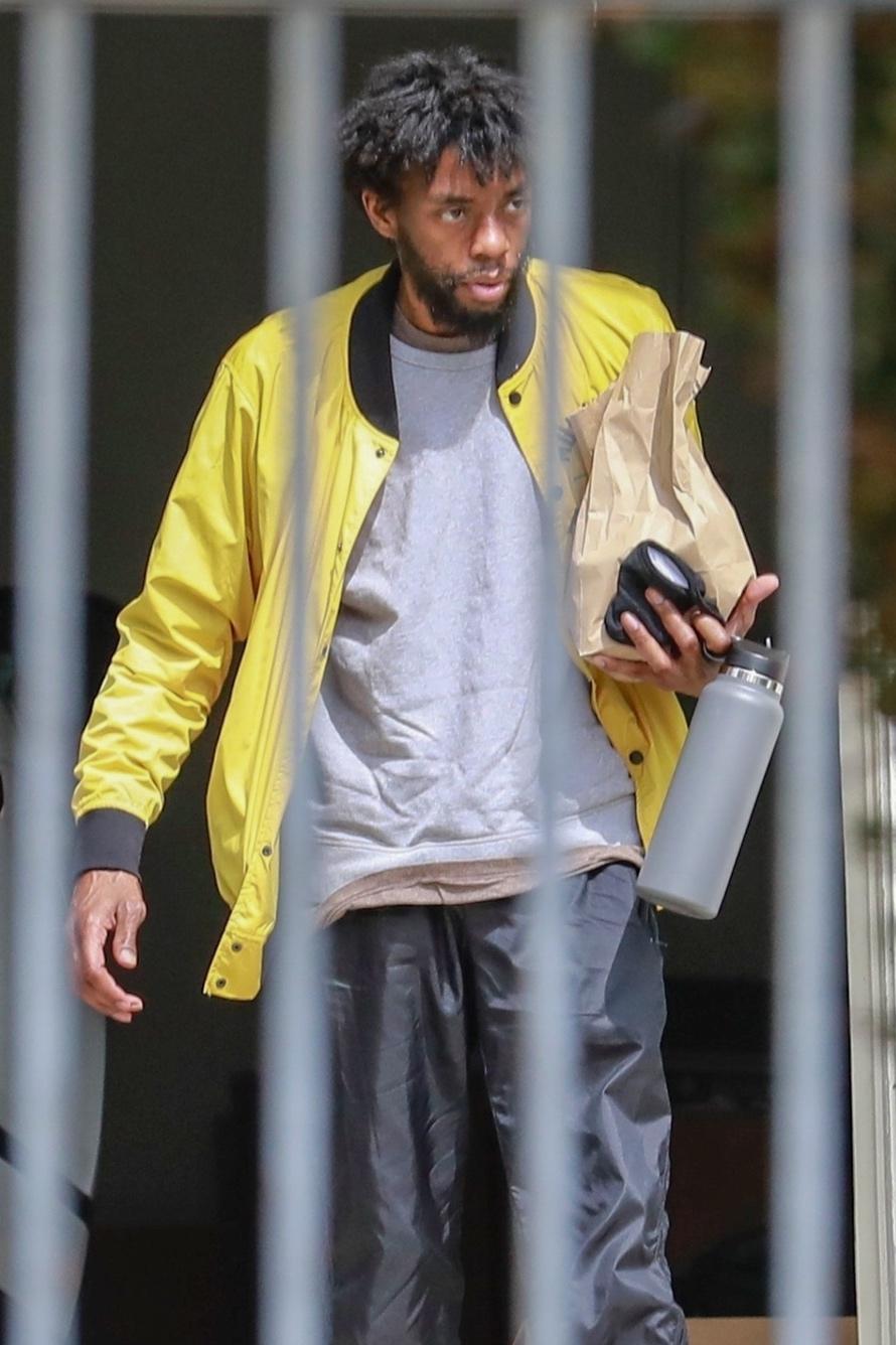  Chadwick Boseman looked glum while running errands on Wednesday