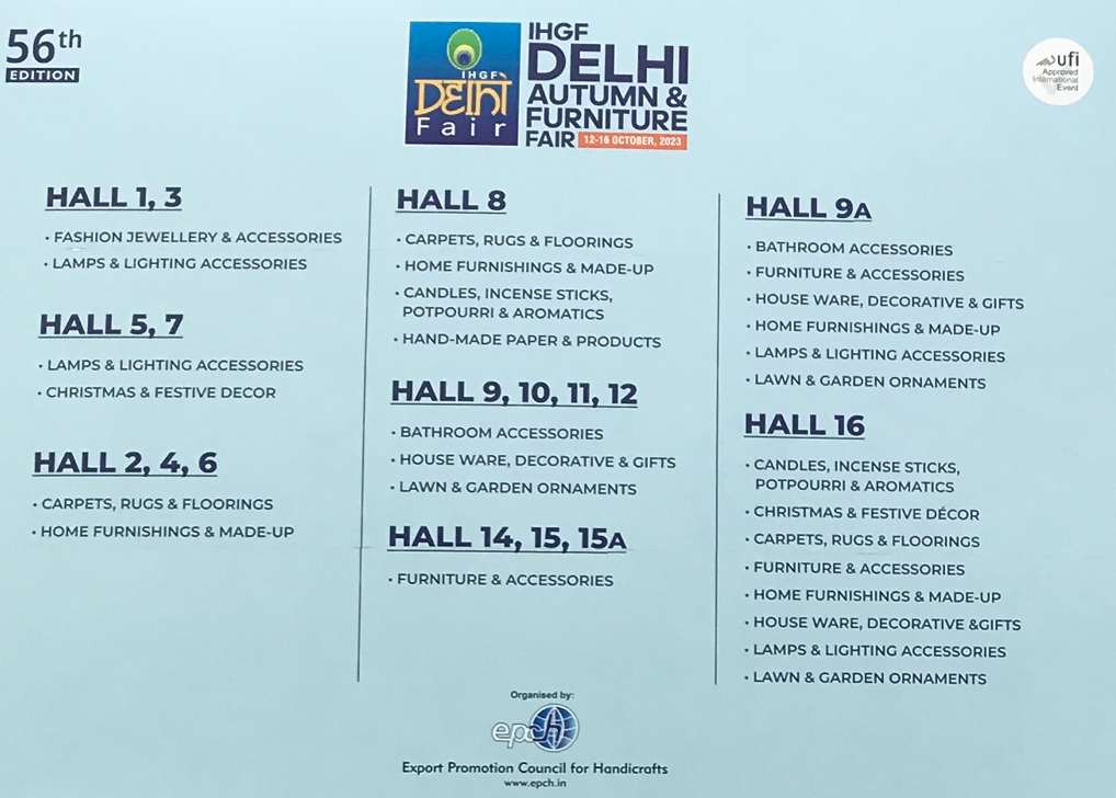 Hall layout at Oct 2023 IHGF fair