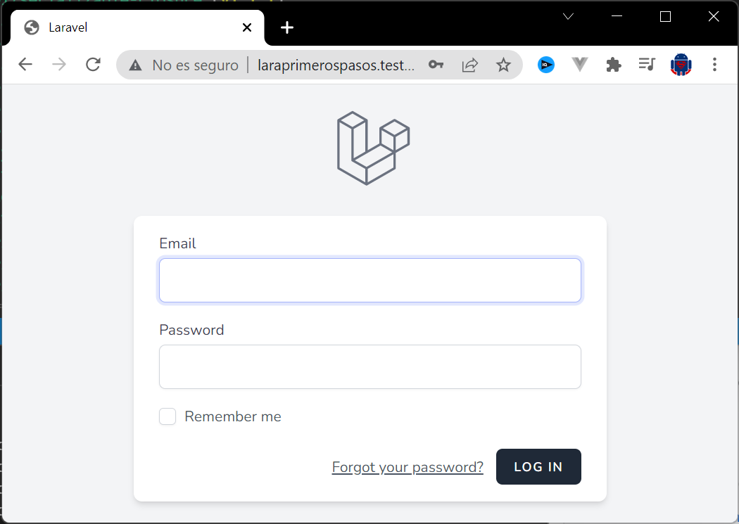 Login page in light mode