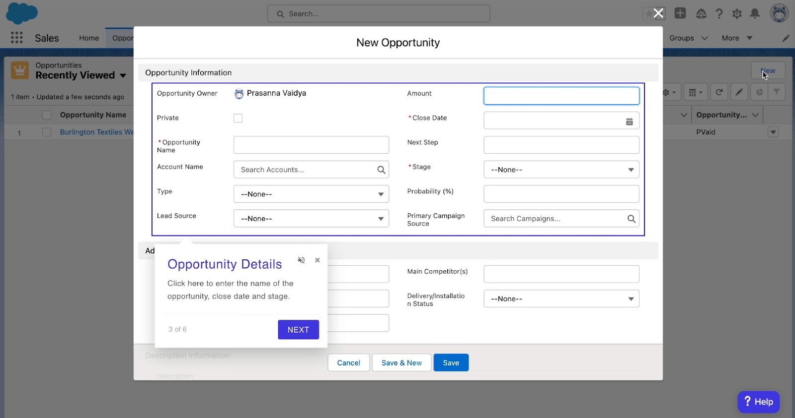 Employees see screen pop-ups within Gyde's walkthrough flow, aiding them to input accurate data