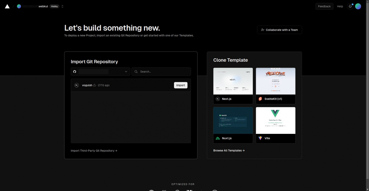 Import a Git repository