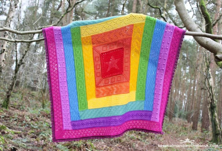 Simple and easy Crochet rainbow blanket patterns