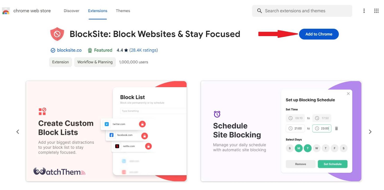 Blocksite Extension on Chrome