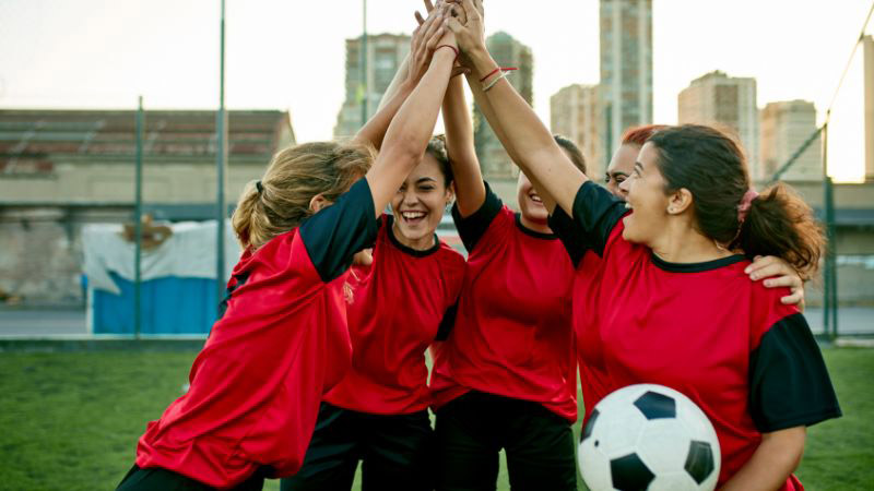 Grupo de las futbolistas