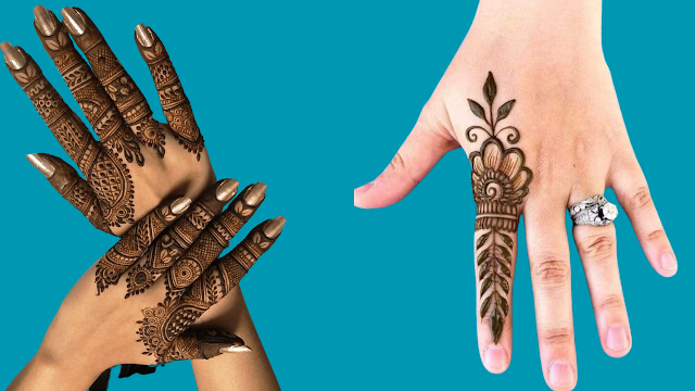 stylish finger mehndi design