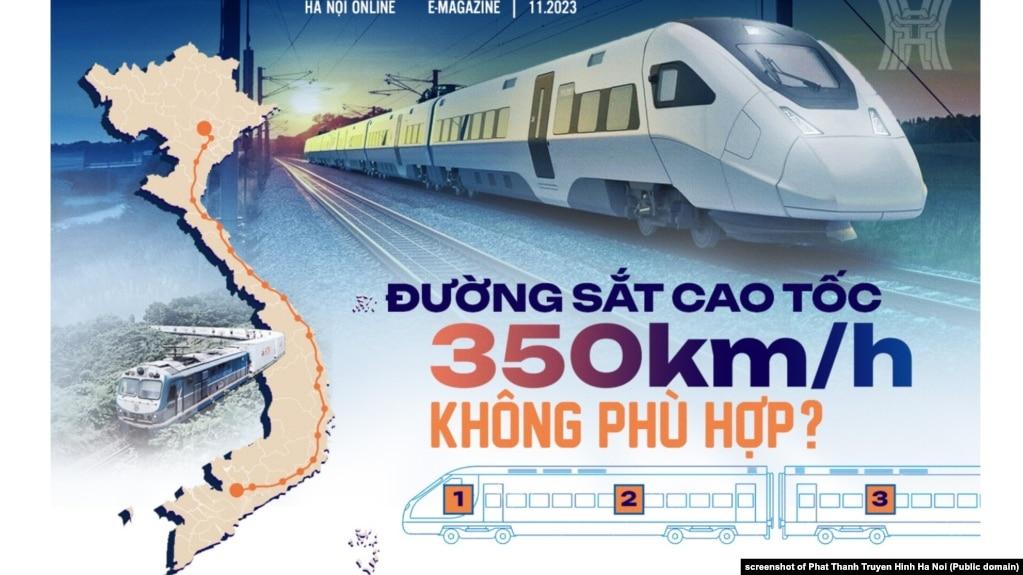 Đài Phát thanh-Truyền hình Hà Nội đăng infographic về đề án đường sắt cao tốc của Việt Nam, tháng 11/2023.