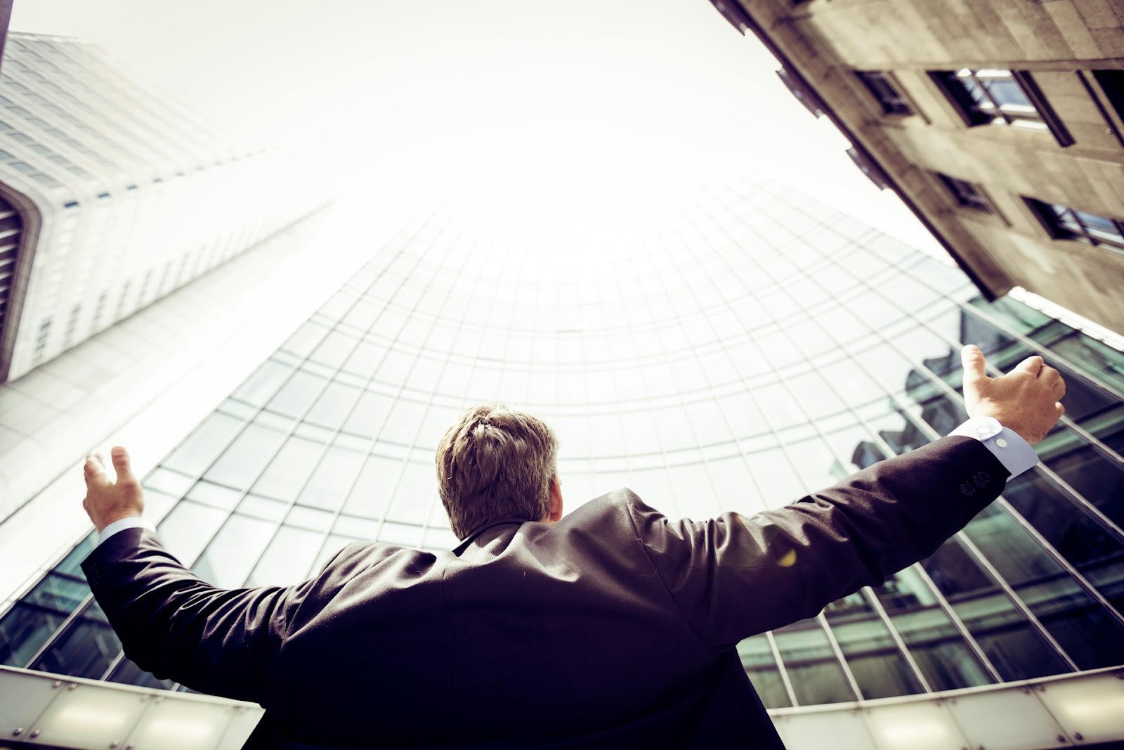 a man looking up