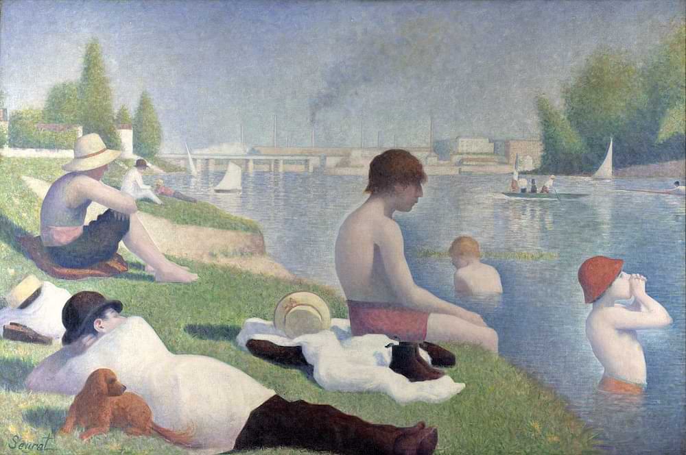 Bathers at Asnière by Georges Seurat, 1884
