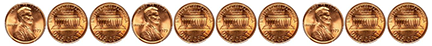 picture of 10 pennies 3 on heads and 7 on tails