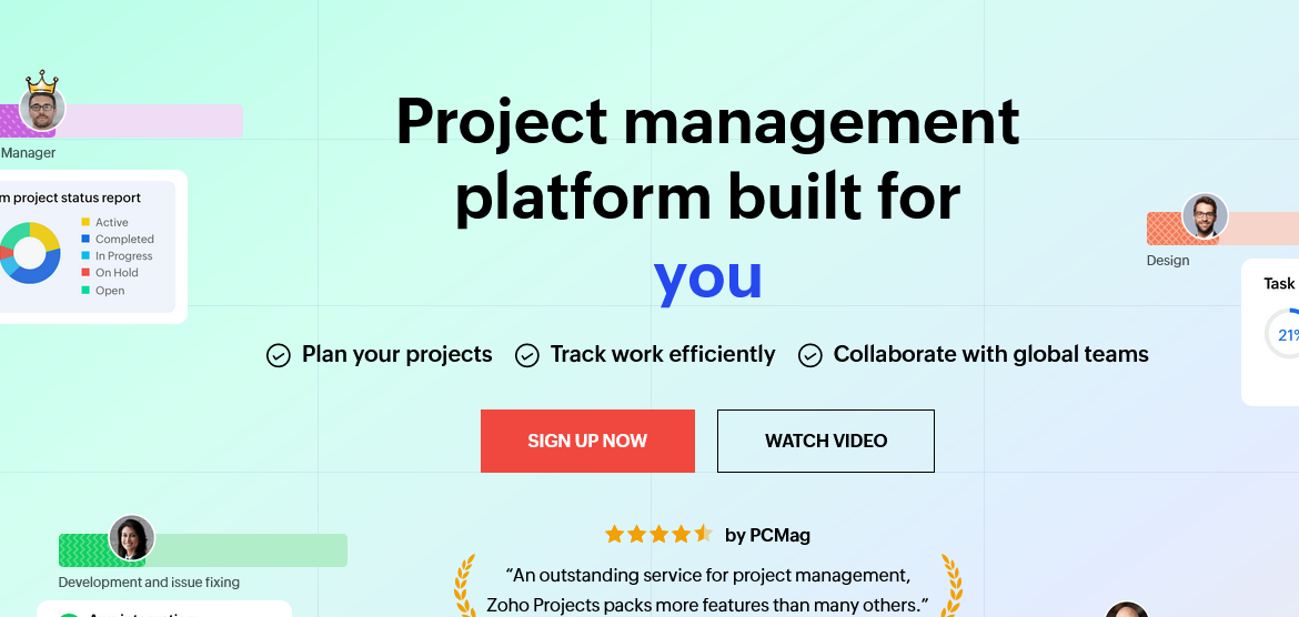 Image showing Zoho as workflow software for project management