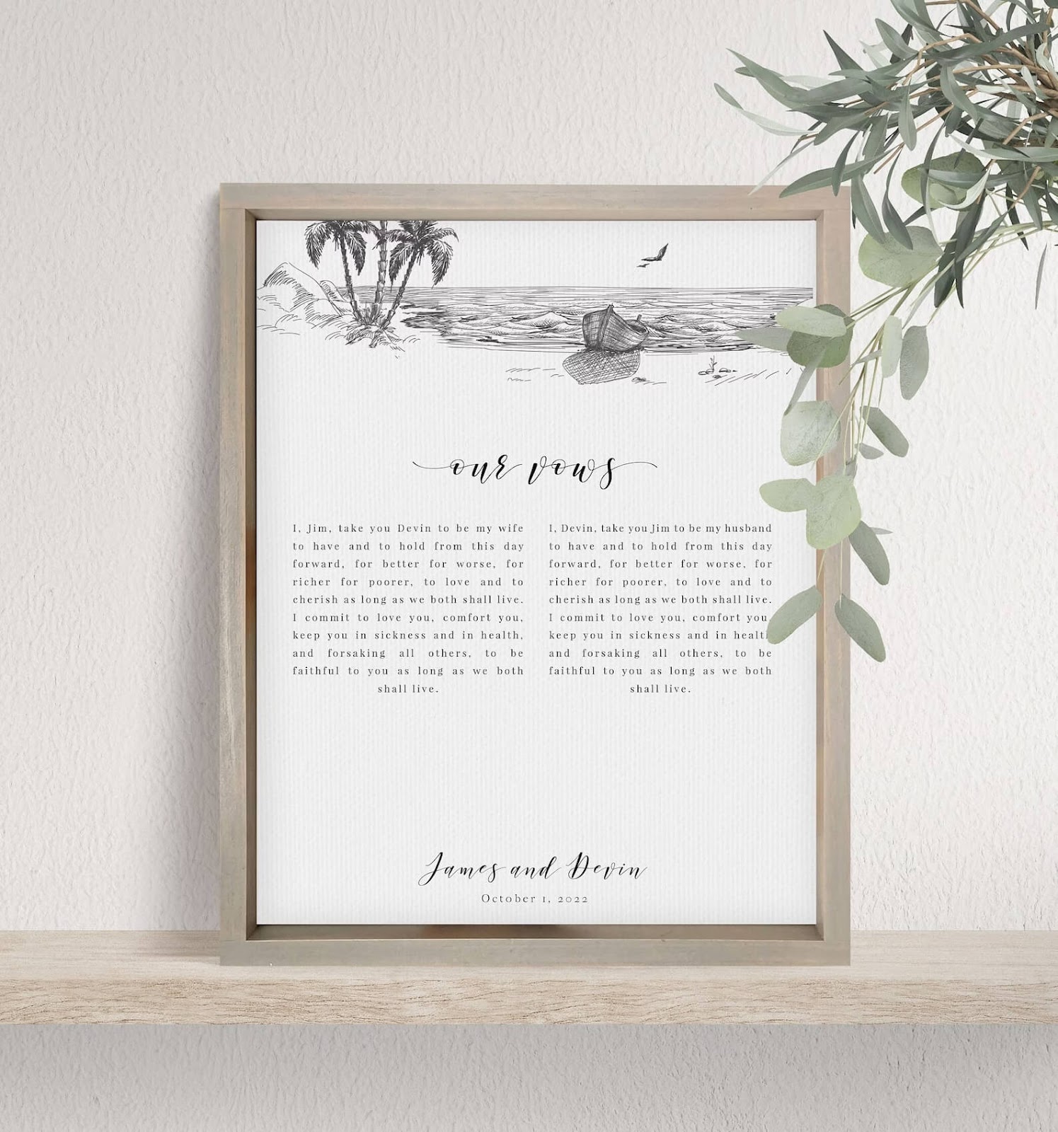 Customized Art from Wedding Vows