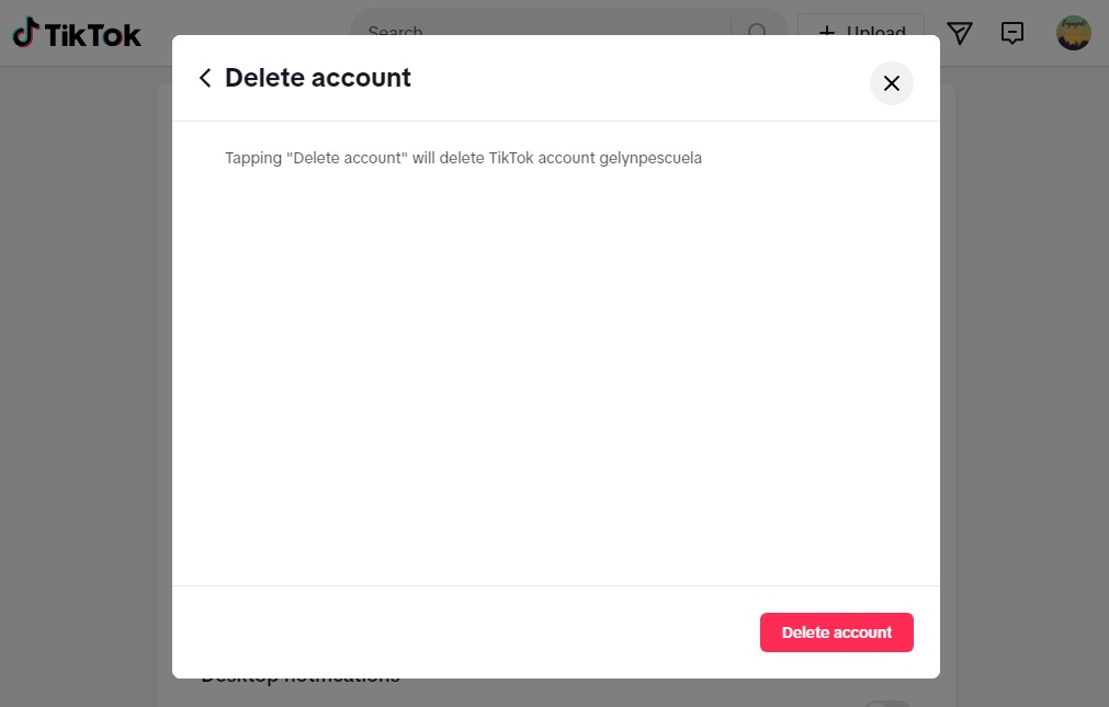 Does deleting the TikTok app delete your account - Tap Delete
