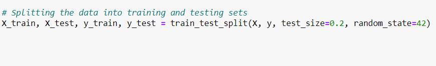 split the data into training and testing sets