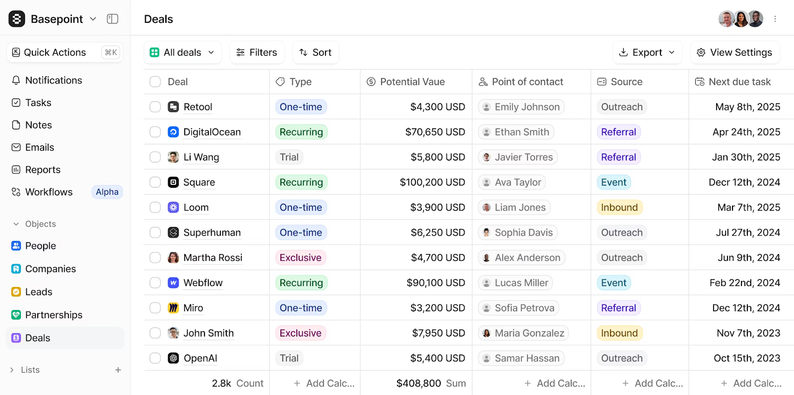 Customizable CRM for Attio