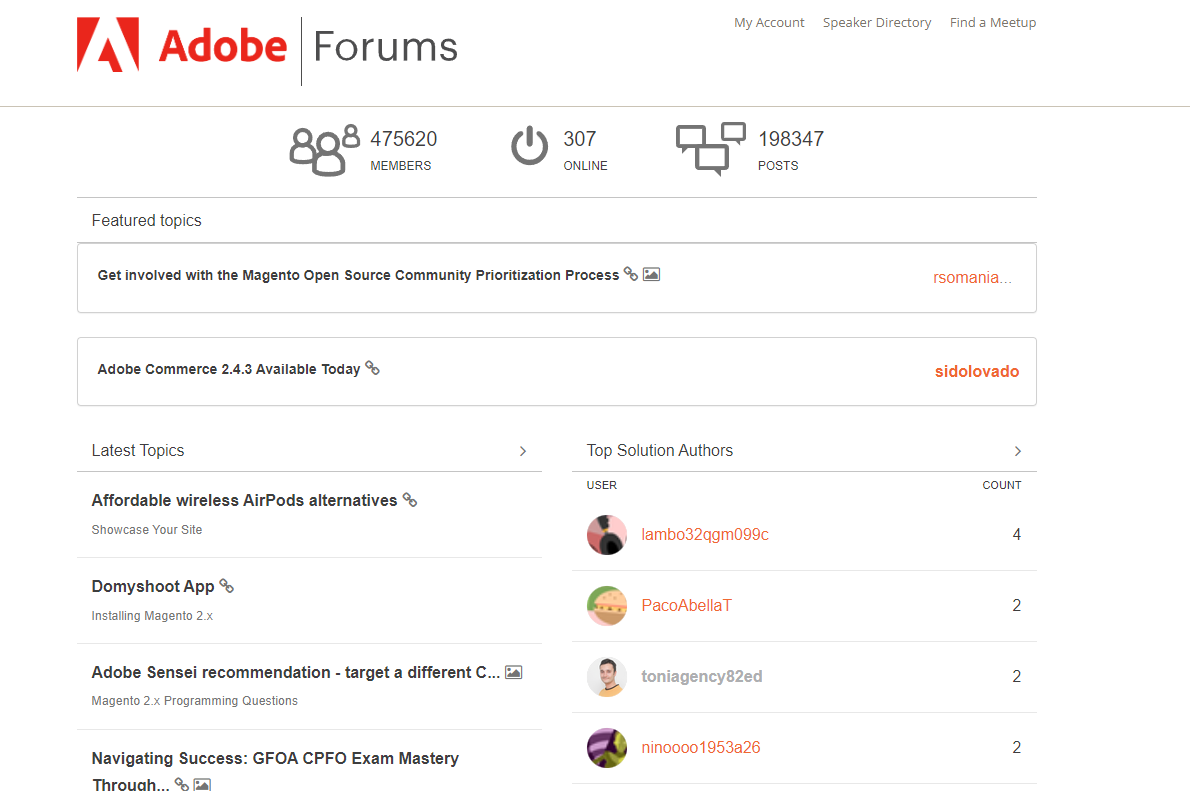 Magento Forums Adobe