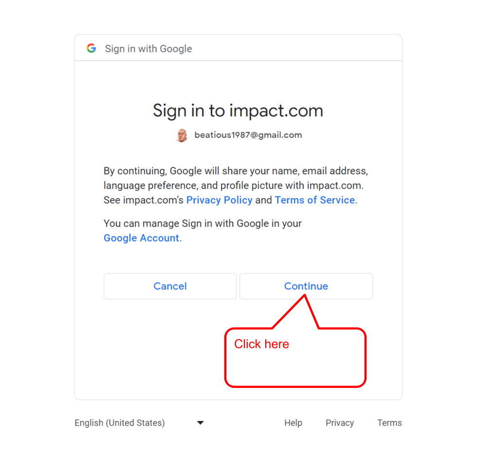 Step #6: Share your information with Impact.com.