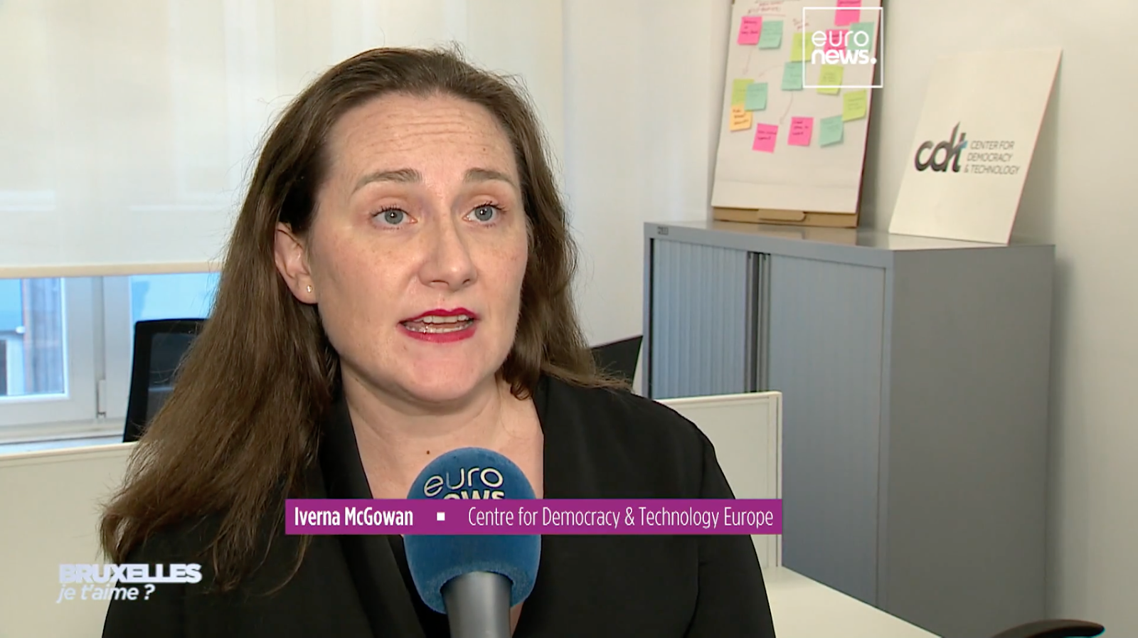 Iverna McGowan, CDT Europe’s Secretary General, speaking at Euronews’ “Brussels, my love?” talk show about the agreement reached in the LIBE Committee on the proposed Regulation to prevent and combat child sexual abuse.
