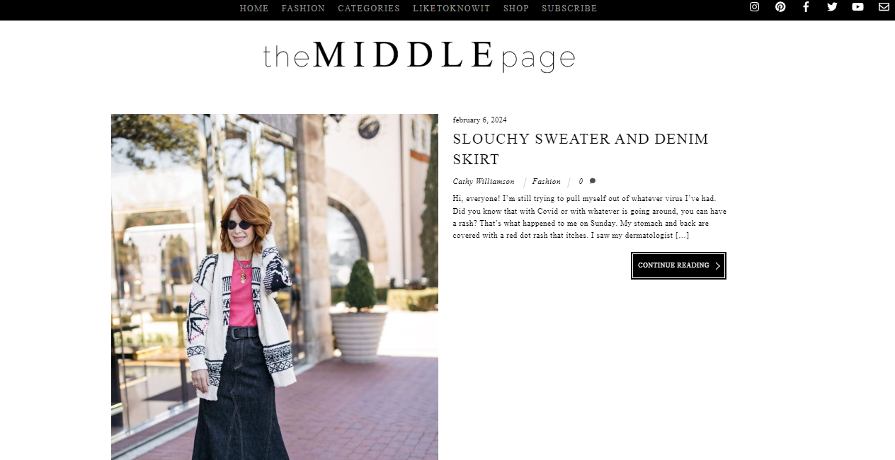 The Middle Page - Blog Web Page