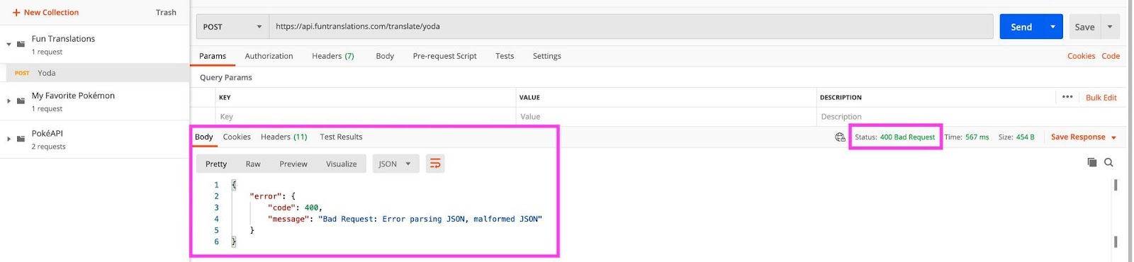 postman-yoda-api-bad-request