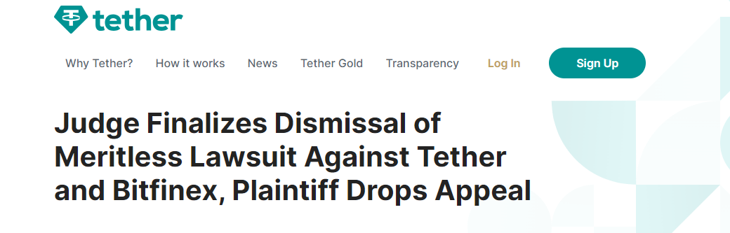 Judge Dismisses Class Action In Tether And Bitfinex Lawsuit