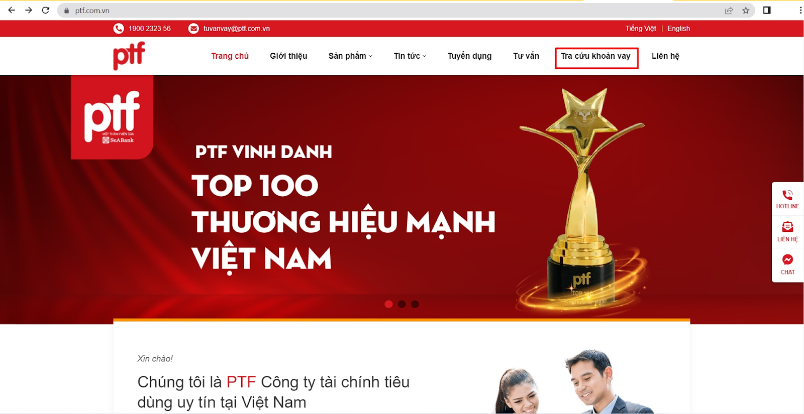 Tra cứu hợp đồng PTF