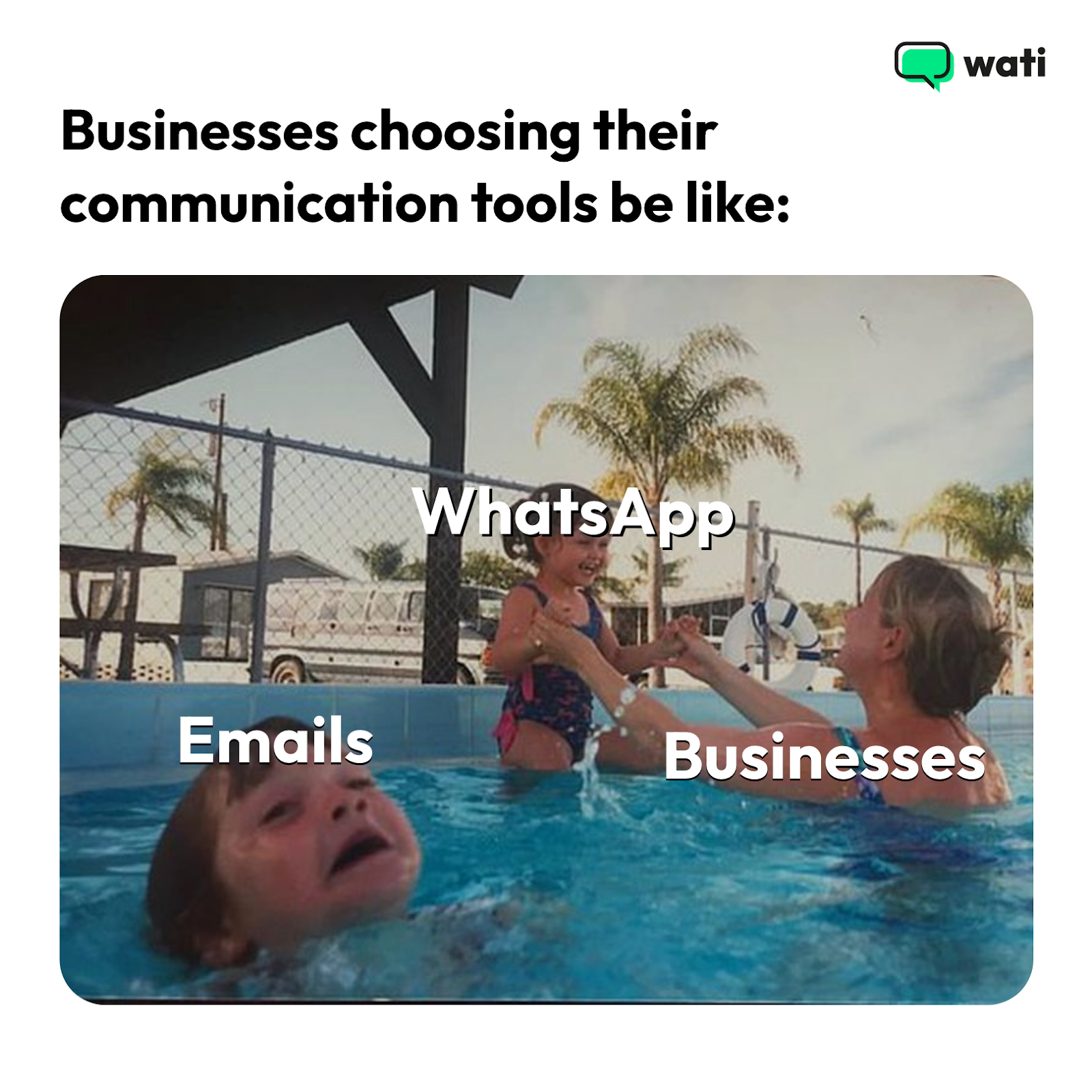 A funny meme about email and WhatsApp