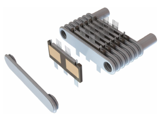 Toyota “power card” DSC IGBT module stack with heat exchanger