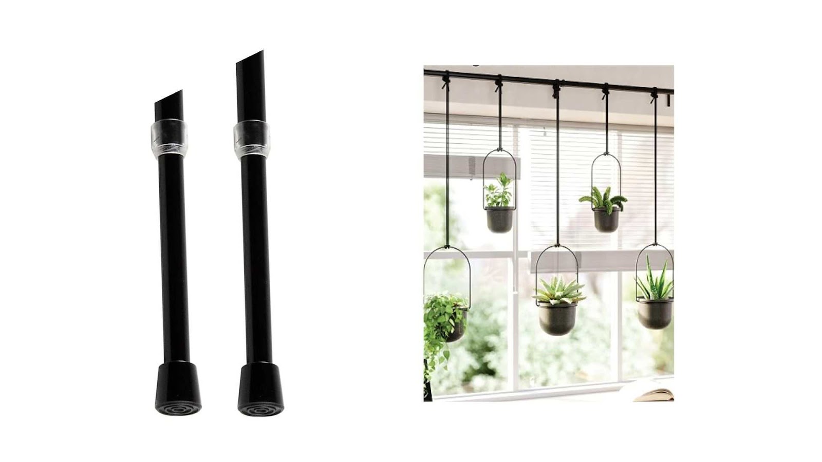 Use the Tension rods to Hang the Window Boxes: