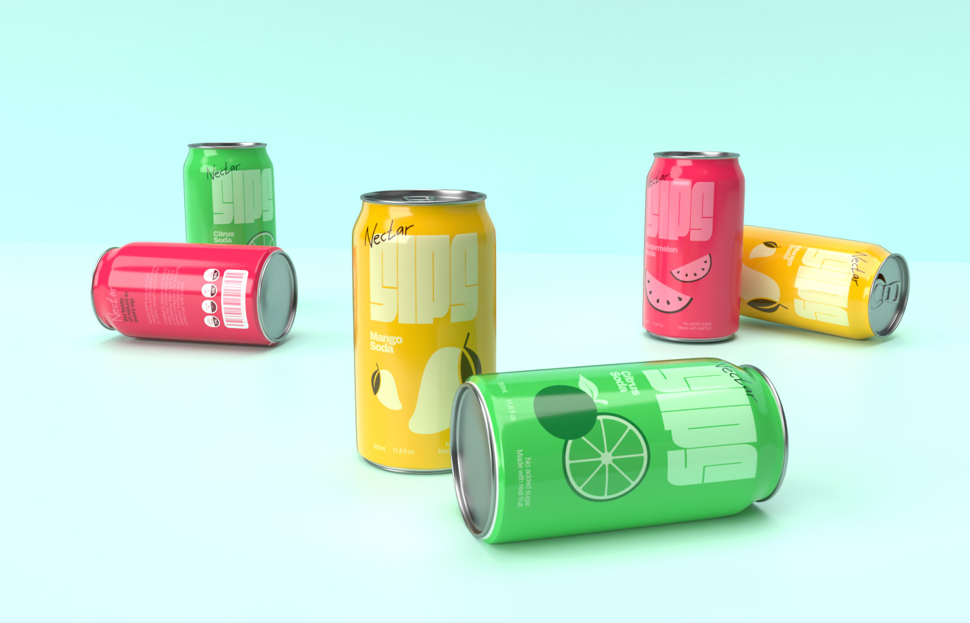 image from the Exploring Bold Flavors with SIPS Soda Packaging Design article on Abduzeedo