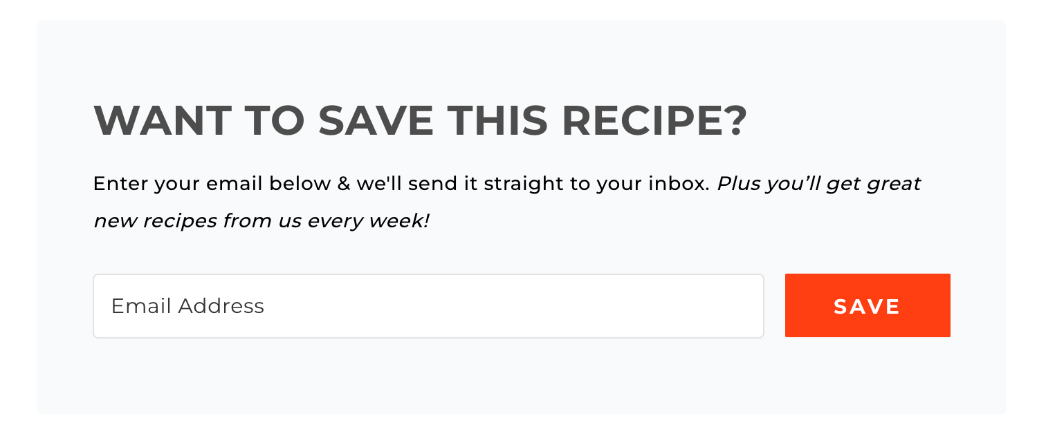 The Slow Roasted Italian Blog example of opt in WPForms design for email marketing for bloggers