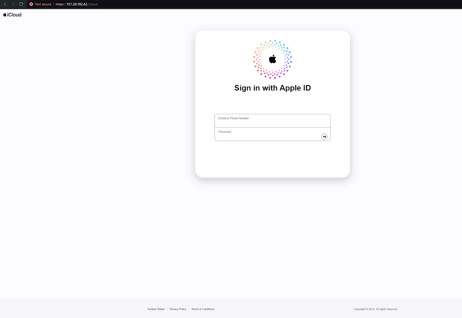 Apple phishing page (Source - SilentPush)