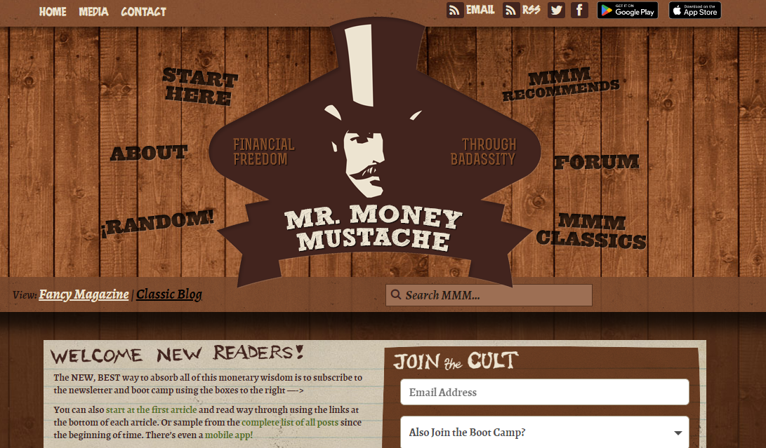 Mr. Money Mustache - Blog Homepage