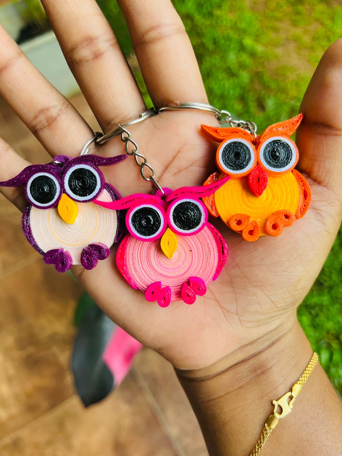 Quilling sales owl keychain