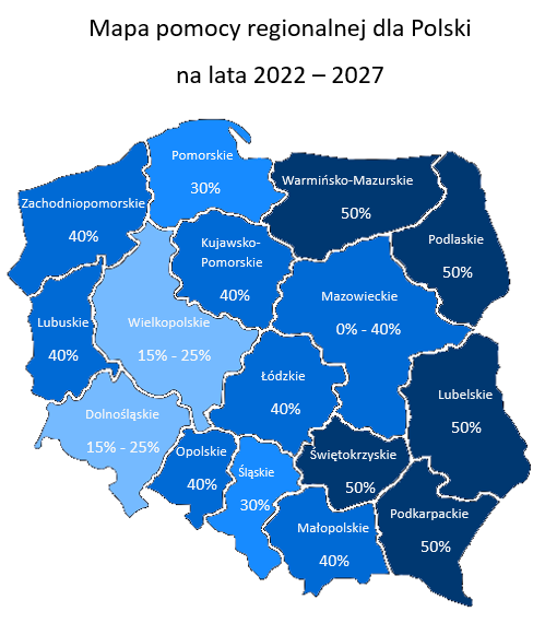 Mapa pomocy regionalnej dla Polski