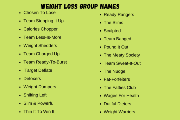 weight loss group names