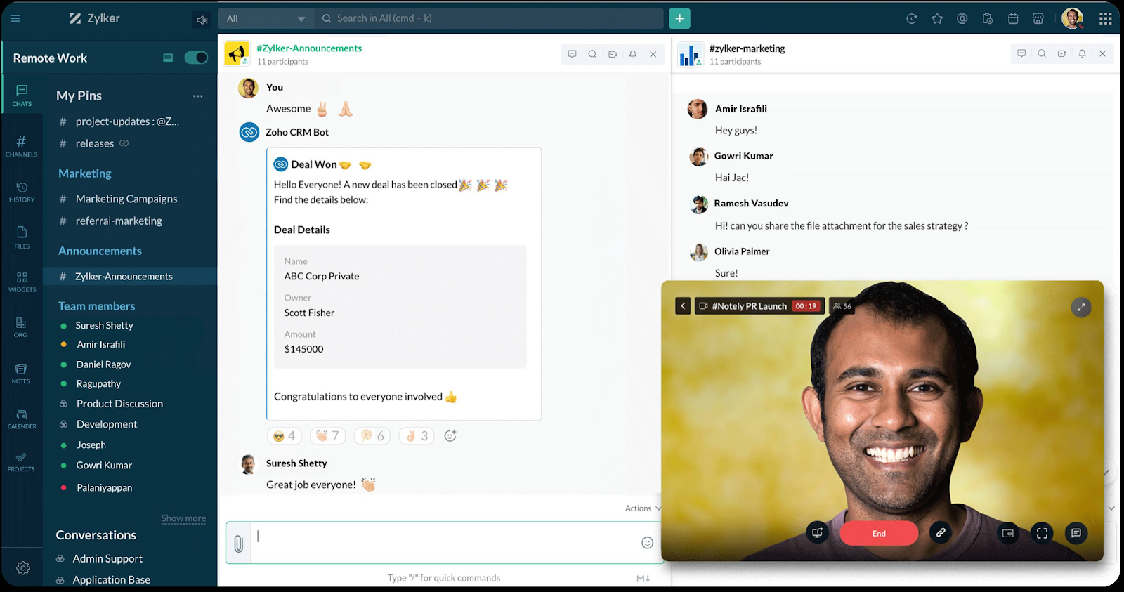 Zoho Cliq is a simpler, more integrated alternative to Slack