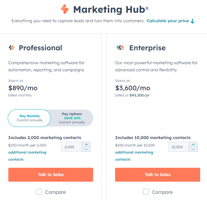 HubSpot Pricing Plans