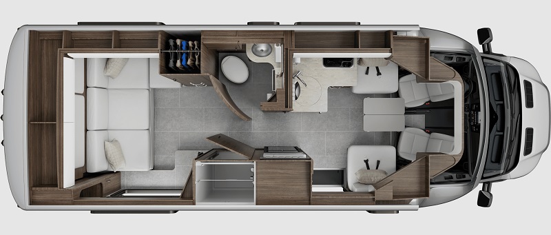 Leisure Travel Vans Wonder Rear Lounge floor plan