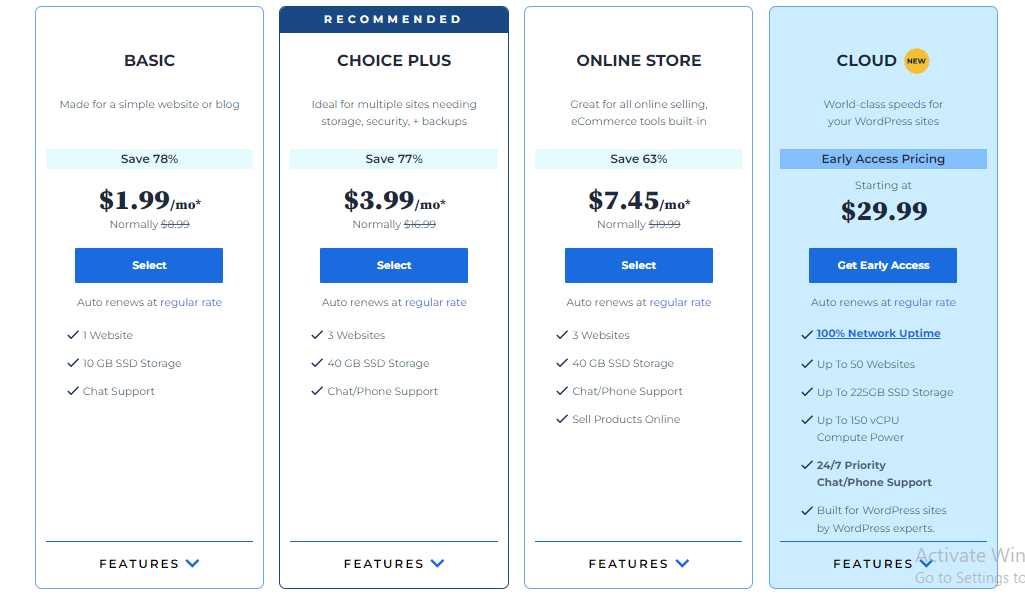 bluehost pricing