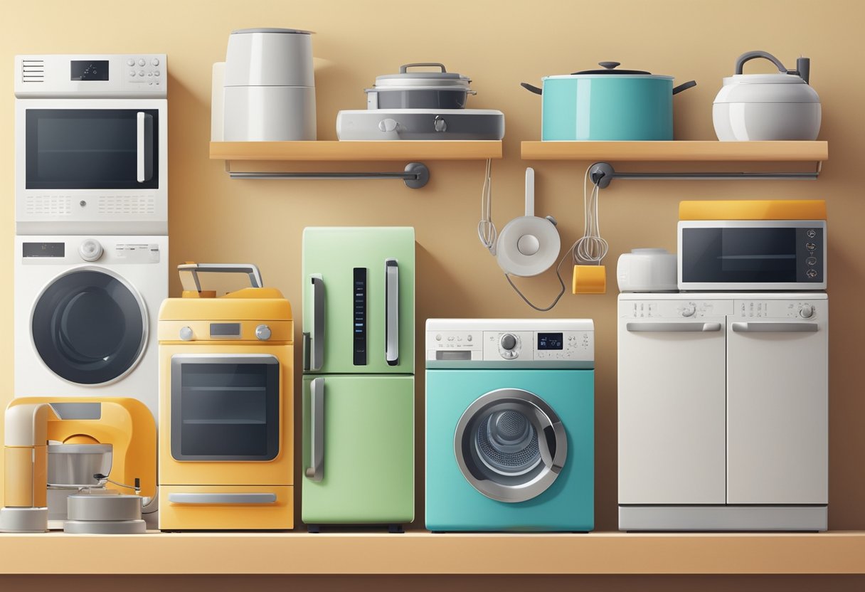 An illustration of household appliances with safety tips for using them to avoid electrical hazards