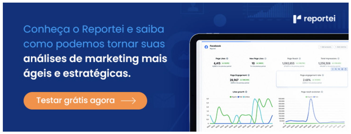 Banner para teste grátis no Reportei