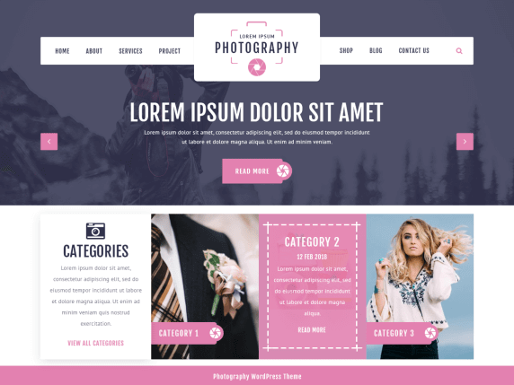 Free WordPress photography themes, VW Photography WordPress theme