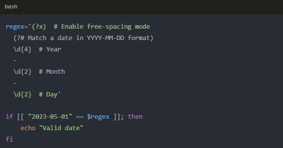 Adding regex comments