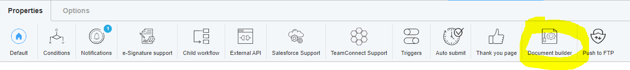 Properties - Document Builder