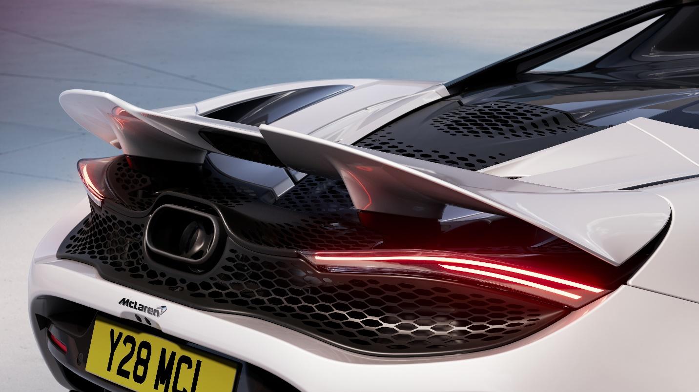 The rear end of a sports car

Description automatically generated