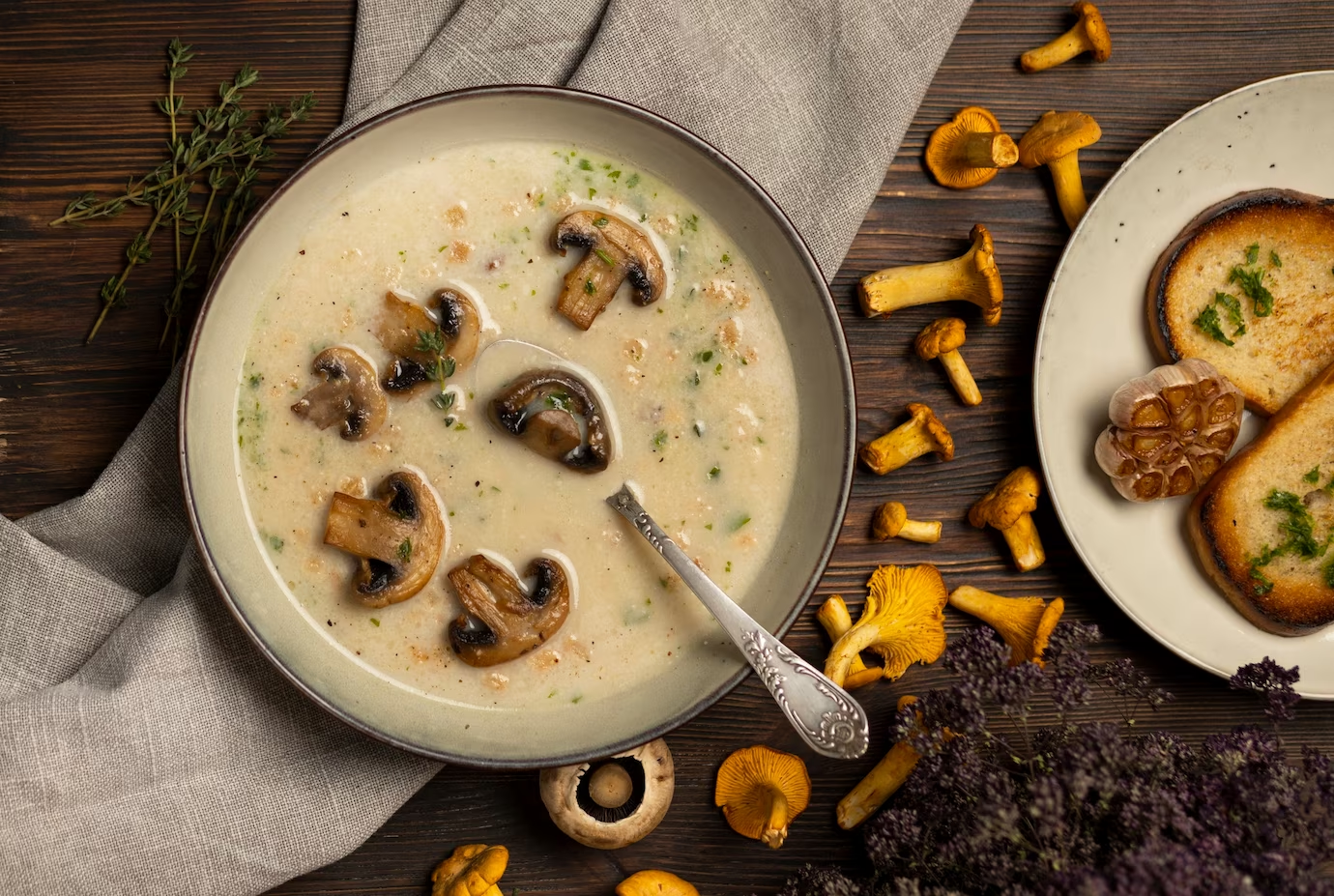 Zuppa cremosa con galletti e patate