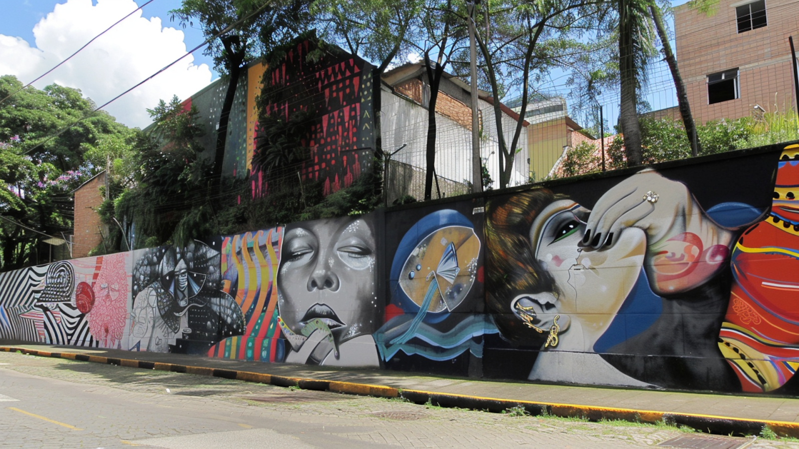 Street artwork in Beco de Batman in Sao Paulo, Brazil