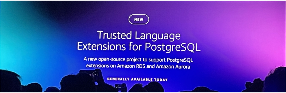 Hình ảnh Trusted Language Extensions for PostgreSQL (TLE) tại sự kiện re:Invent 2022