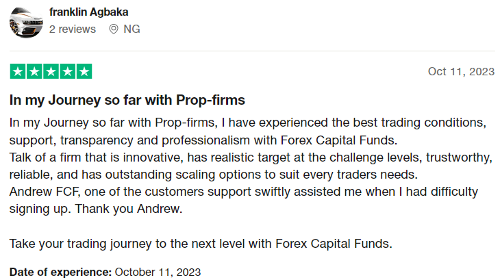 Forex Capital Funds reviews on Trustpilot
